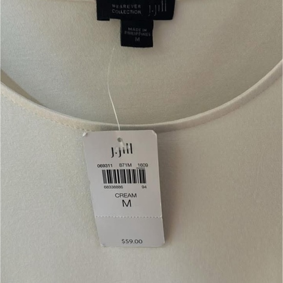 NWT J Jill Wearever Ivory Rayon Lycra Spandex Top SZ M - Picture 2 of 3